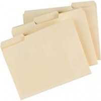 Staples® Manila File Folders, Letter, 3 Tab, Assorted Position, 100/Box
